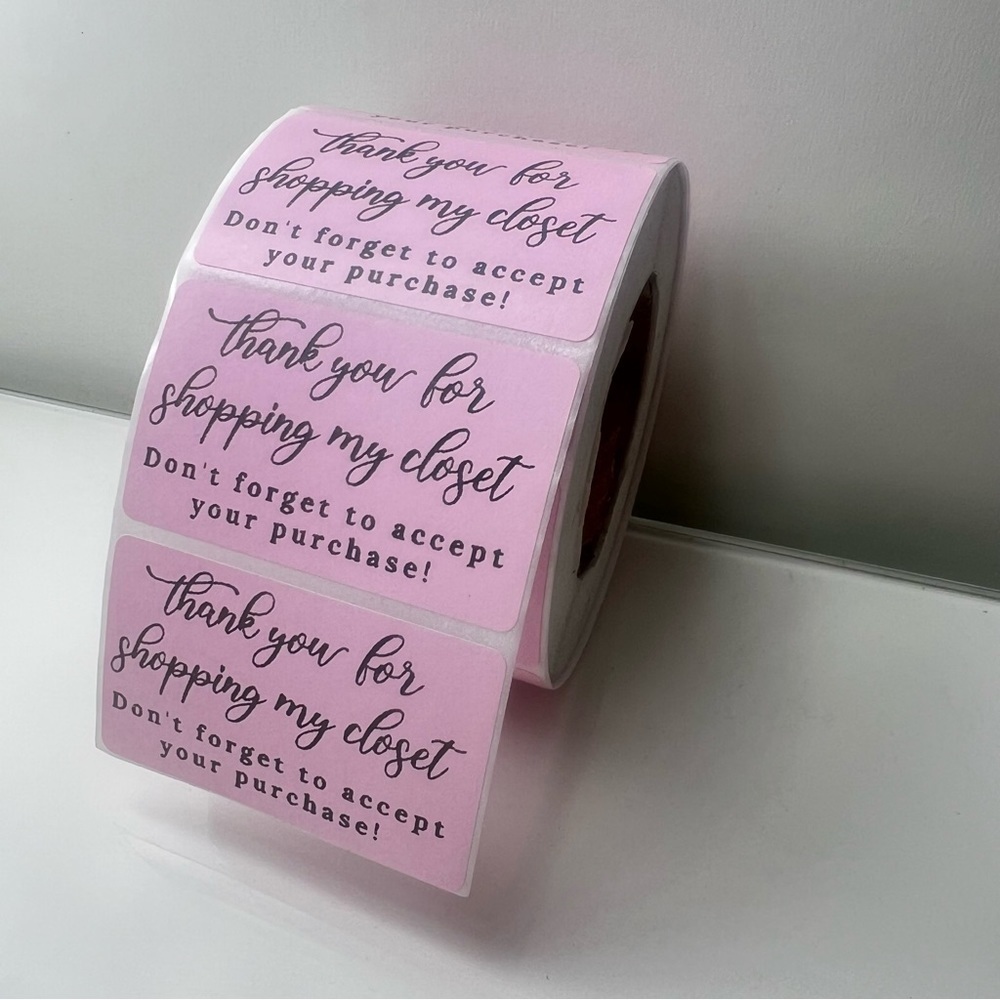 Thank You for shopping my closet  2" Stickers labels (100 roll ) NWT - Picture 6 of 7